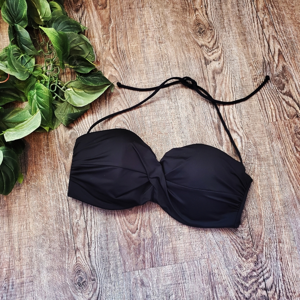 Victoria's Secret Bikini Top Halter Twist Black Summer Sexy Swimsuit Vacation